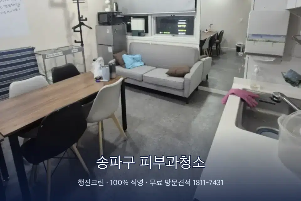 송파구 피부과청소 병원 휴게 공간 의자 소독