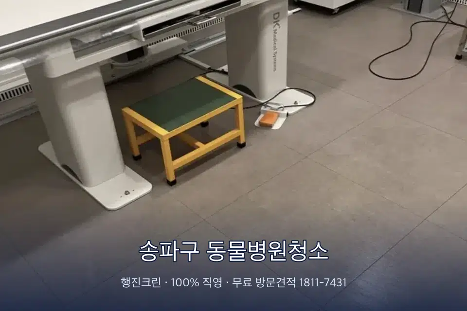 송파구 동물병원청소 영상의학실 바닥 물걸레 작업